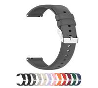 Foyscr Silicone Strap, Quick Buckle Waterproof Soft,Stainless Steel Buckle, Unisex Smartwatch Band, Sport Watch Strap (Dark Gray-18mm)
