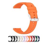 Foyscr Silicone Strap, Quick Buckle Waterproof Soft,Stainless Steel Buckle, Unisex Smartwatch Band, Sport Watch Strap (Orange-18mm)