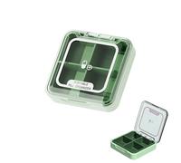 Foyscr Small Pill Box, BPA-Free, 4 Large Compartments, 7-Day Pill Organizer, Holds Vitamins, Cod Liver Oil, Supplements, Moisture-Proof Portable Pill Box for Travel (Green)