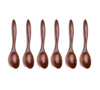 Foyscr Wooden Spoons, 6 Piece Set, for Honey, Tea, Coffee, Soup, Creamer, Ice Cream, Natural Tableware