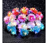 Foyte Light Up Flower Crown LED Daisy Headbands Floral Hair Wreath Glowing Garland Hair Accessories for Women (white,pink,blue,orange, one size-a)