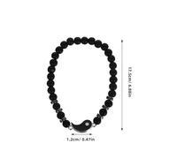 FOYTOKI 1 Pair Beaded Yin Yang Couple Bracelets Adjustable Handmade Black White Braided Friendship Bands for Matching Relationships
