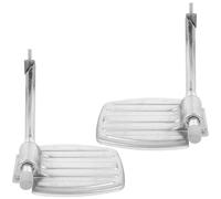 FOYTOKI 1 Pair Universal Wheelchair Footrest Pedal with Thickened Plastic and Foldable Metal Footplates, Stable Elevating Leg Rest Replacement for Mobility Aids