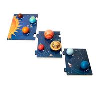 FOYTOKI 1 Set Solar System Wooden Puzzle for Educational Space Planet Cognition Learning Puzzle for Safe and Smooth Surface Imagination and Hands Skill Development