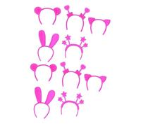 FOYTOKI 100pcs Doll Mini Hair Hoops Decorative Hair Bands with Bunny Bear Cat Heart Star Designs for Miniature Dolls DIY Projects Photo Props Fun Play Activities