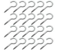 FOYTOKI 100pcs Screw-in Hooks Screw Hooks Silver Rust Resistant Easy to Install Zinc Coated Carbon Steel Q235 for Indoor and Outdoor Use