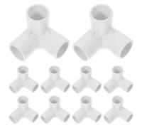FOYTOKI 10pcs 1/2 Inch PVC Tee Fitting 3-Way Joint High Durability Anti-Pressure White Pipe Connector for Water Supply and Drainage