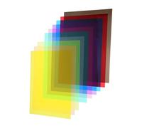 FOYTOKI 10pcs A4 Pvc Cellophane Wrap Multi-color Craft Film Sheets for Wrapping, DIY Crafts, Window Decoration, Iridescent Rainbow Plastic Film for Baskets and Treats