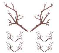 FOYTOKI 10pcs Artificial Deer Antler Branches Plastic Tree Twigs for Decoration, Coffee Colour, Never Wither, for Flower Arrangement and Dinner Centrepieces, Sturdy DIY Craft Accessories