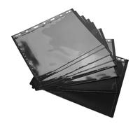 FOYTOKI 10pcs Black Pet Stamp Collecting Pages with Single Row 1 Slot Loose-leaf Design Accommodates Most Paper Stamps and Protects from Damage Collection