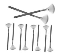 FOYTOKI 10Pcs Fan Shaped Facial Brush for Highlighter and Acid Essence Application Soft Comfortable Makeup Brushes for Precise Contouring Go Touch Ups
