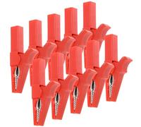 FOYTOKI 10pcs Insulated Alligator Clips for Testing Fully Enclosed Copper Clamp with Banana Plug Safe Yellow Electrical Test Clamps for High Circuits and Multimeter Use