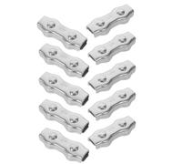 FOYTOKI 10pcs M5 Stainless Steel Wire Rope Clamps Duplex Saddle Clips Double Plate Cable Fasteners for Outdoor Hanging and Industrial Use