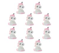 FOYTOKI 10pcs Miniature Unicorn Figurines DIY Handmade Mini Unicorn Ornaments for Moss Succulent Micro Landscape Craft Decorations Pink