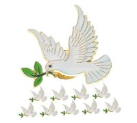 FOYTOKI 10pcs Peace Dove Brooch Pin Artistic Animal Badge for Women Clothing Fade-resistant Symbol of Harmony and Love Refined Design for Celebrations and Daily Wear