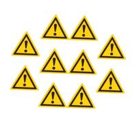 FOYTOKI 10pcs Yellow Triangle Warning Label Safety Adhesive Warning Sticker with Black Words for Hazardous Areas Workplace Caution Signs Peel and Stick