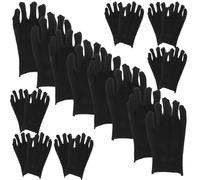 FOYTOKI 12 Pairs Labour Protection Gloves Black Cotton Thickened Hand