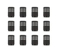 FOYTOKI 12 Pcs Black Aluminum Alloy Tire Valve Stem Caps for Car Tyres, Sturdy Replacement Covers with Long Time Usage, Suitable for Cars, Suvs and Motorcycles