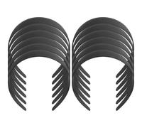 FOYTOKI 12pcs Black Plastic Headband for Women, Practical DIY Hair Accessories Material, Simple Hair Hoop Suitable for Doing Sports and Washing Your Face