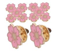 FOYTOKI 12pcs Cute Cartoon Cherry Blossom Brooch Pins for Women Japanese Inspired Alloy Badge for Clothes and Bags Fashionable Flower Pins for Sweet Youthful Design