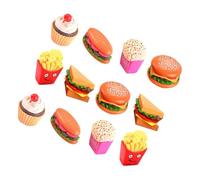 FOYTOKI 12Pcs Kitchen Playset Realistic Pretend Food Set with Hamburger Hot Dog French Fries for Role Play Enhances Creativity Hands Skills Great for Birthdays