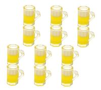 FOYTOKI 12Pcs Miniature Beer Cups Adorable Beer Mugs for Dollhouse Decor for Micro Landscape DIY Crafts and Home Decoration