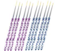 FOYTOKI 12pcs Nail Art Striping Brushes Ultra-fine Detail Liner Pens for Gel Nail Art Design Easy to Use Elegant Handle for Home