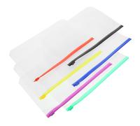 FOYTOKI 12pcs PVC Binder Storage Zip Bags with 6-Ring Zipper Pouch Refill, Thin and Sturdy A5 Zip Pockets for Scrapbooking and Study, Assorted Colour Stylish Organisers