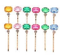 FOYTOKI 12pcs Rhinestone Hair Clips Acrylic Bobby for Women Elegant Hair Decorations for Everyday and Special Occasions