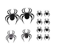 FOYTOKI 12pcs Spider Wall Decals 3D Spider Wall Stickers Halloween Themed Decorative Adhesive PVC Design Party Layout Spooky Seasonal Decoration