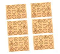 FOYTOKI 12pcs Versatile Kraft Paper Heart Sealing Stickers Handmade Thank You Stickers for Baking Food Wrapping