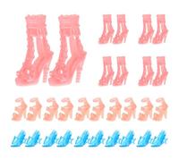 FOYTOKI 15 Pairs Wear-resistant Mini Crystal High Heel Doll Shoes Set for 30cm Dolls DIY Decorative Tiny Shoes for Universal Fit