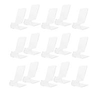 FOYTOKI 15pcs Elegant Acrylic Cell Phone Stand Transparent Phone Holder for Desk Stable Support Compatible with Smartphones Tablets for Home Video Calls