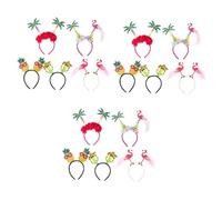 FOYTOKI 15pcs Hawaiian Headbands Tropical Hair Accessories for Luau Parties Beach Pool Events Fun Flamingo and for Celebrations