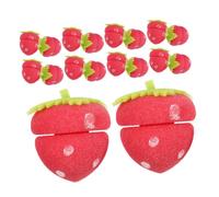 FOYTOKI 18pcs Heatless Curls Overnight Strawberry Soft Sponge Hair Rollers for Women Sleeping Use Travel Daily Hair Curlers