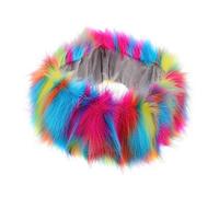FOYTOKI 1pc Colorful Plush Headband for Women Warm Comfortable Hair Band Stylish Hair Accessory for Daily Wear Outdoor Activities Chic Rainbow Design