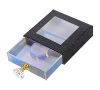 FOYTOKI 1pc Square Open Window Lash Box Handle Stylish Eyelash Container for Easy Storage and Organization of Fake Eyelashes for Makeup Artists and Beauty Enthusiasts