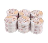 FOYTOKI 1set Alphabet Washi Tape Featuring Unique Cut Shapes with Multicoloured Gradient Designs, Easy to Tear Adhesive Paper Tape for Card Wrapping and DIY Craft Projects 6rolls
