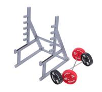 FOYTOKI 1Set Mini Barbell Rack Pen Holder Cute Dollhouse Fitness Model with Mini Barbells for Office Decor Inspiring present for Weightlifting Lovers for Spaces