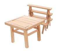 FOYTOKI 1Set Wooden Assemble DIY Furniture Table Stool Puzzle for Miniature House Play Vintage Style Educational Model for Enhances Hand Coordination and Creativity