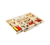 FOYTOKI 1Set Wooden Toolbox Educational Simulation Tool Cabinet for Enhance Spatial Awareness Hand Eye Coordination Problem Solving Skills DIY Repair Play