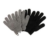 FOYTOKI 2 Pairs Exfoliating Gloves for Bath and Shower Body Scrub Wash Mitts with Separate Finger Design Gentle Dead Skin Remover for Legs Arms Chest Suitable for Family Use