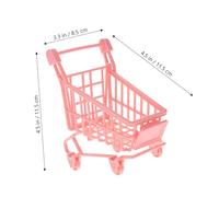 FOYTOKI 2 Pcs PVC Mini Simulation Shopping Cart for Random Color Trolley Storage Rack for Dolls and Pretend Play Enhances Creativity and Motor Skills Random Color