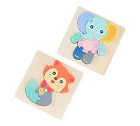 FOYTOKI 2 Sets Animal Puzzle for Educational Cognition Puzzles Fox Elephant Fun Learning Color Recognition Development for Boys