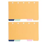 FOYTOKI 2 Sets Notepad Binder Dividers Tabs Loose-Leaf Page Markers Creative Paper with Workmanship Yellow 5 Sheets A Set for Quickly Finding Classified Content and Browsing in Planners
