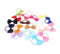FOYTOKI 20pcs Bowknot Hairbands Elastic Ponytail Ties for Boy Girl Solid Color Hair Accessories for Dress-up Unique and Elegant Design Great for and Gifting