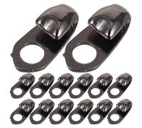 FOYTOKI 20Pcs Metal Shoe Lace Hooks with Rivets for Boot Lace Replacement Gun Black Alloy Buckle Hooks for Hiking and Climbing High-Top Shoes