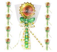 FOYTOKI 20pcs Sunflower Balloons Foil Handheld Party Decorations Bright Summer Theme Shower Wedding Birthday Supplies Easy Inflate Sunflower-shaped Balloons