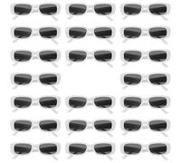 FOYTOKI 20pcs Trendy Sunglasses for Men and Women with Plastic Frame, White Colour, Easy Portability and Glare Reduction, for Long Journeys and Festivals