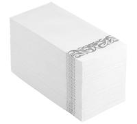 FOYTOKI 25pcs Disposable Napkins Made from Wood Pulp, Skin Friendly and Safe, Elegant Silver Party Napkins for Wedding and Daily Entertainment